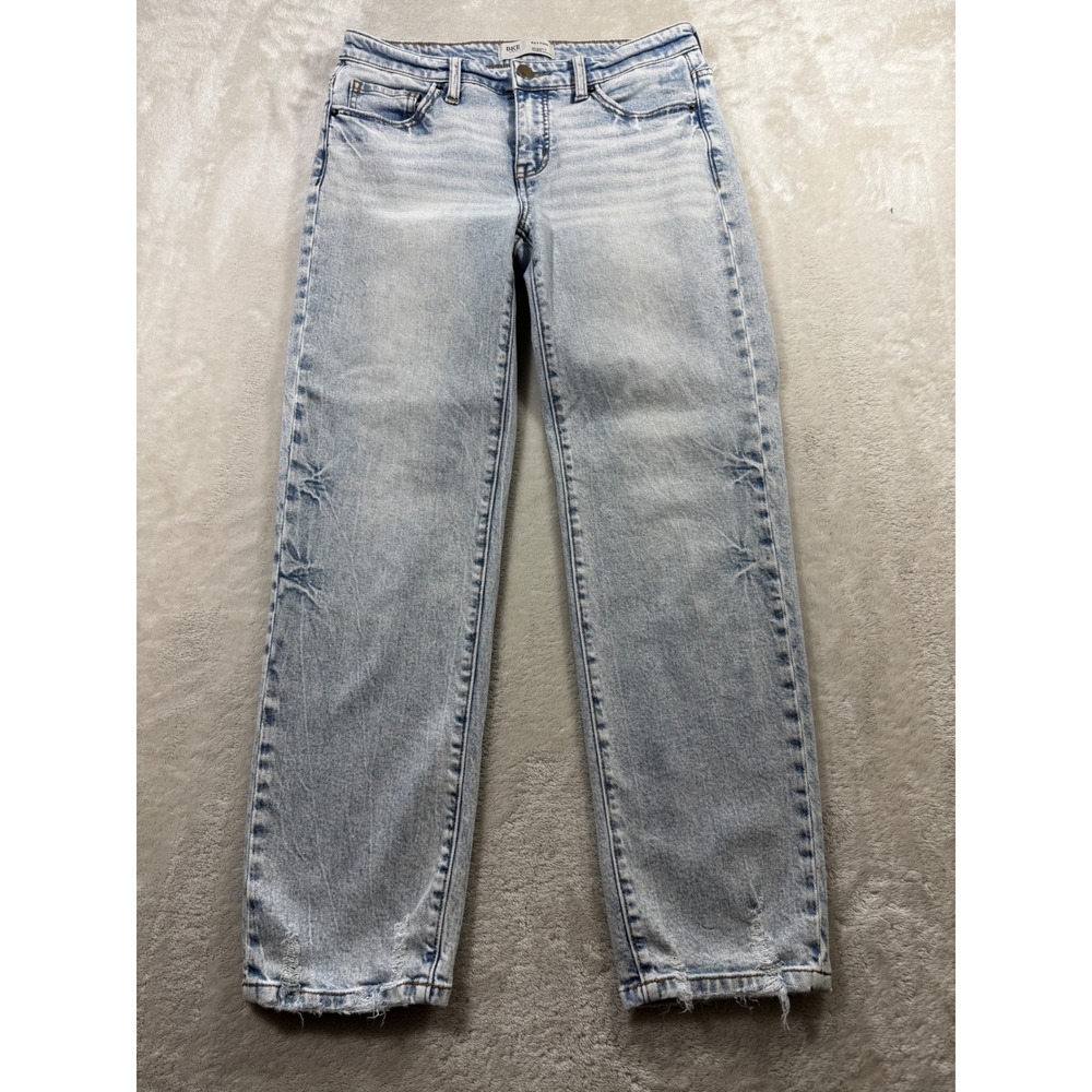 BKE Womens Payton Mid-Rise Cropped Straight Light Wash Jeans 26x28 Meas: 28x27
